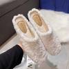 Fashion Luxury Lambwool Moccasins Femme Curly Sheep Fur Flats Woman Warm Plush Loafers Winter Cotton Shoes Women Furry Snow Boot Mules