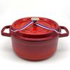 Staub Pico Cocotte Round 1102206 Enamel Pot, 22cm, Cherry, (Product Number 40509-825-0), [Used]