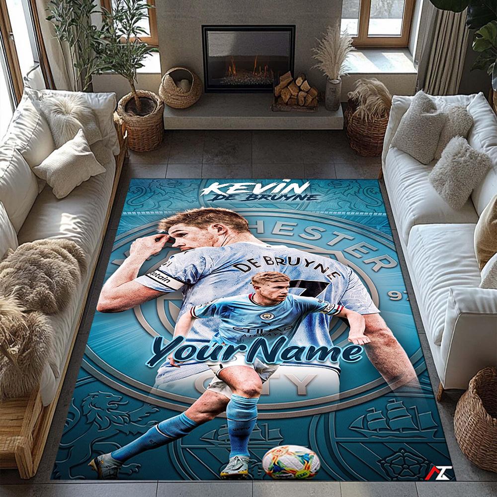 Manchester City Customize Your Name Floor Mat Design for Playrooms Study room Hallway Entryway Anti-slip Rug Anime Office Decor Wedding Party Gift
