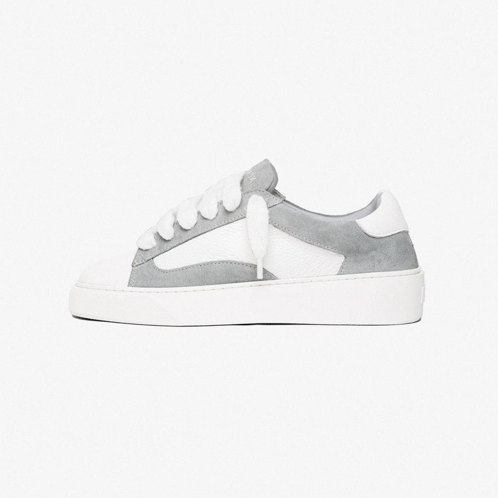 Trendy Color Block Low Top Skate Shoes For Men Women, Platform Leather Casual Sneakers With Extra Thick Fluffy Shoelaces