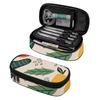 Pen Case Portable Strong Polyester Fabric Secure Zipper with Mesh Pocket Removable Divider and Pen Slots for Everyday Study