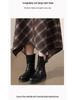 Women's Retro Irregular Plaid Woolen A-line Long Skirt - Autumn/Winter 2025 Collection