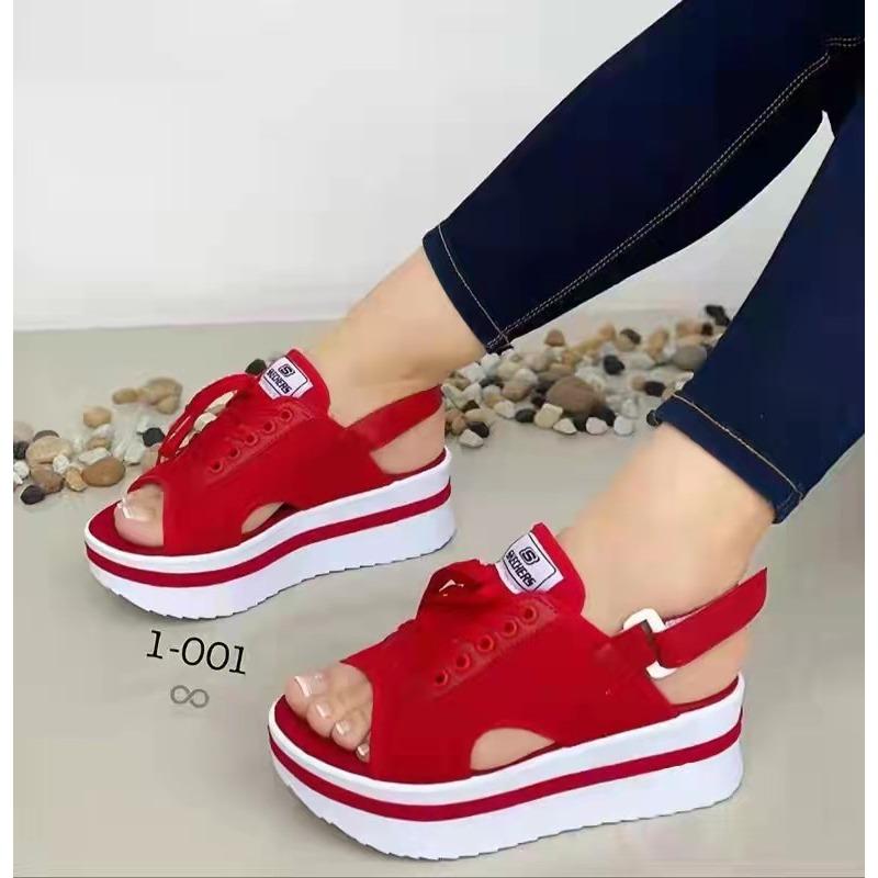 Large size sandals women's summer new platform fish mouth Velcro casual beach shoes