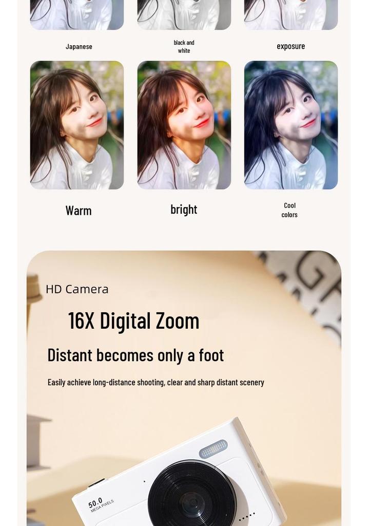 2025 High-Definition Retro Dual-Camera Digital Travel Camera for Students