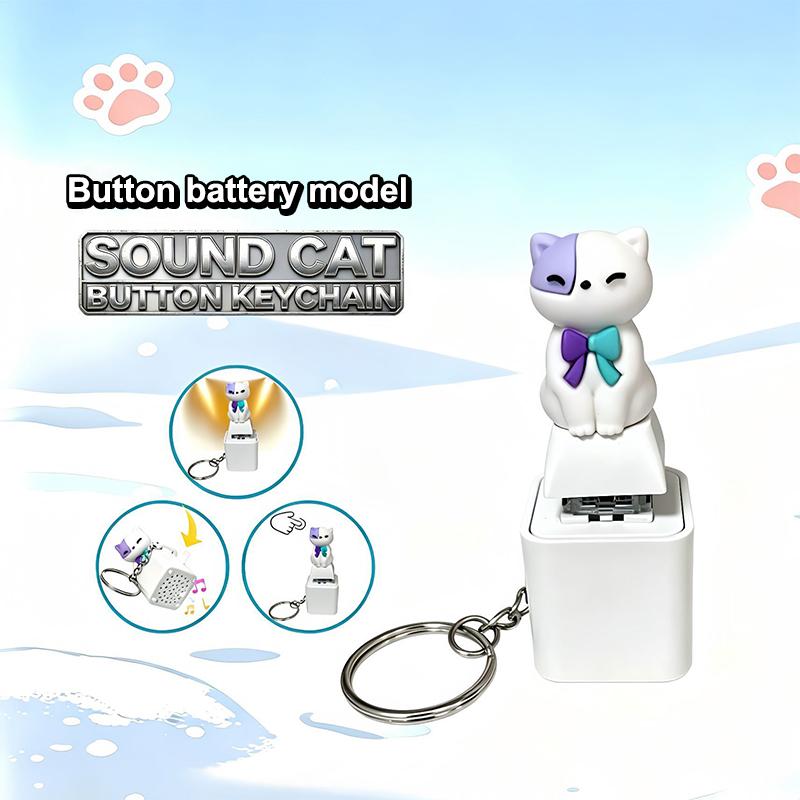 Keychain Fidget Sound Pet Clicker Rechargeable with LED Light for Dog Cat Training & Stress Relief Cat Button battery