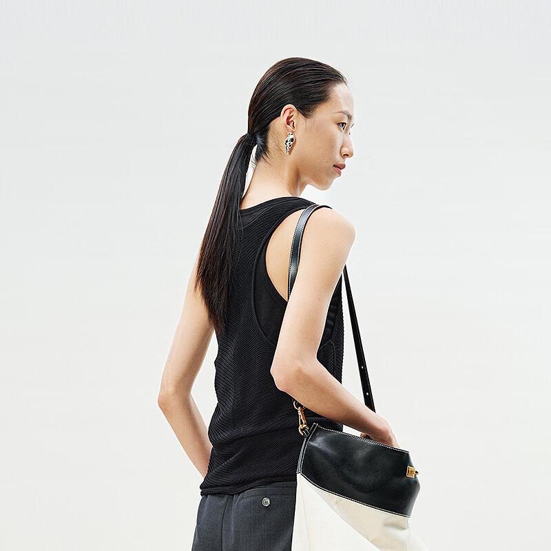 LESS 2025 Summer Slim-Fit Round Neck Knitted Top Set