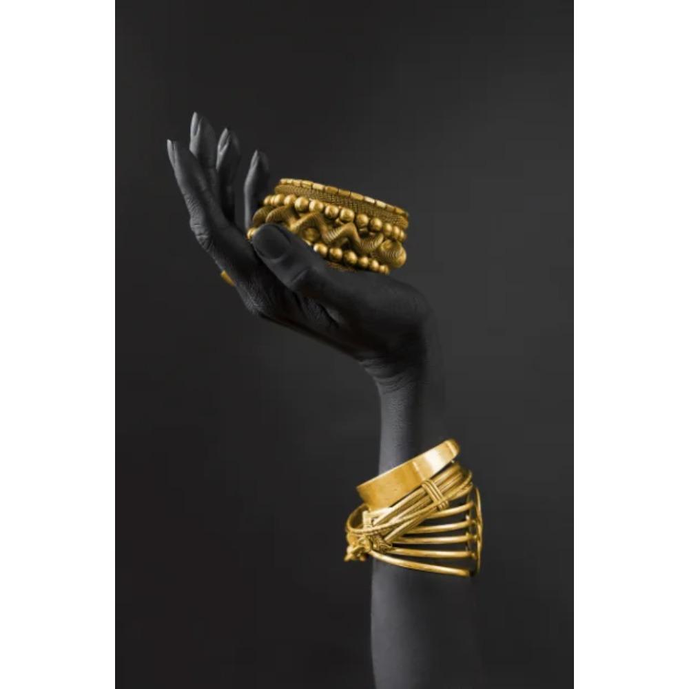 African Women Classic Black Gold Gestures Posters and Prints Female Portraits Canvas Painting Wall Art Pictures for Home Deco