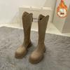 Long boots women's autumn and winter new versatile high boots rear zipper thin boots but knee mid boots