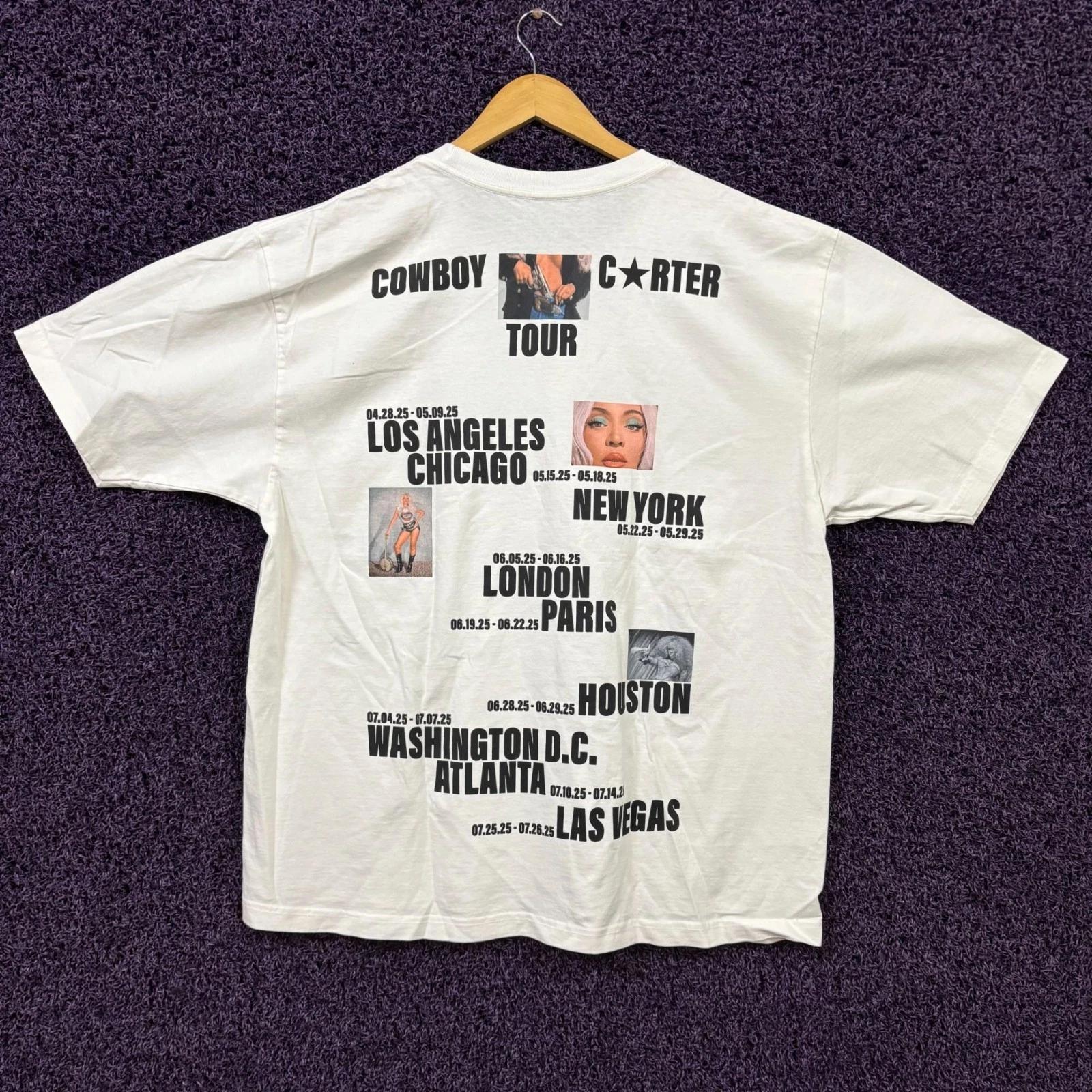 Beyoncé Cowboy Carter all Tour stops Tshirt Extra Large M
