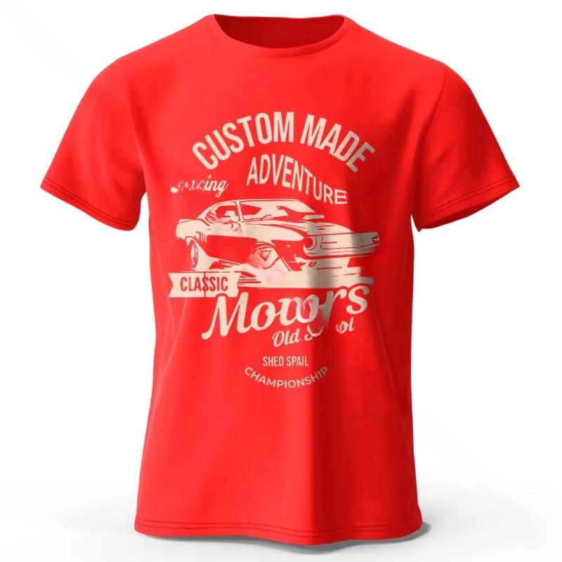 Mens Motors Printed TShirt Man Vintage Fashion Shortsleeve T Shirt Oversized Graphic Tees Casual Loose Couple Tee Streetwear