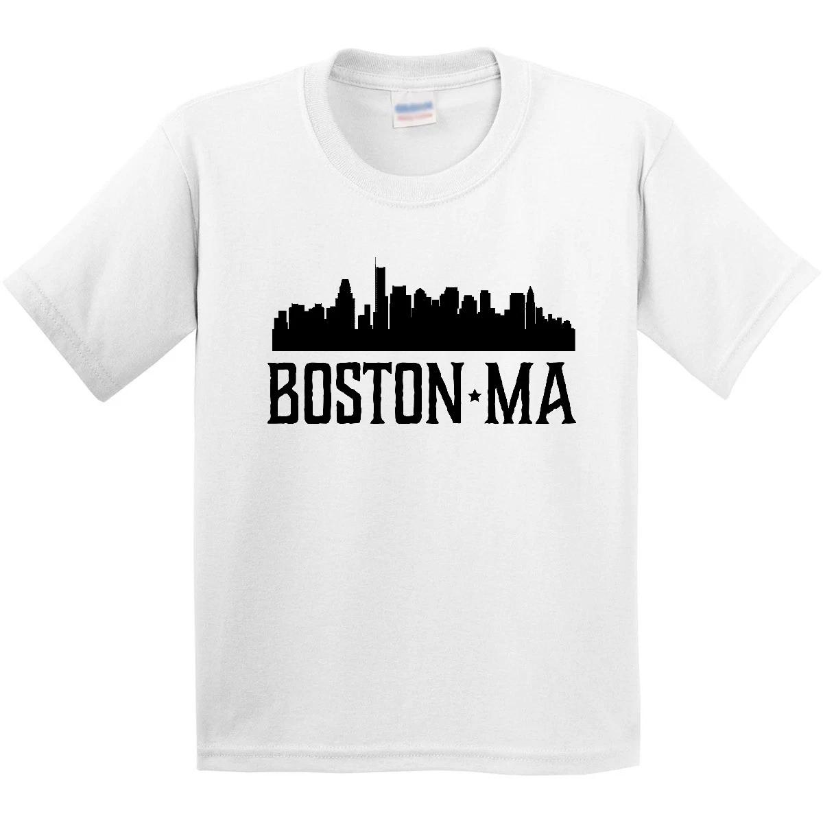 Inktastic Boston Massachusetts Skyline City Silhouette Youth T-Shirt Ma Cities 160