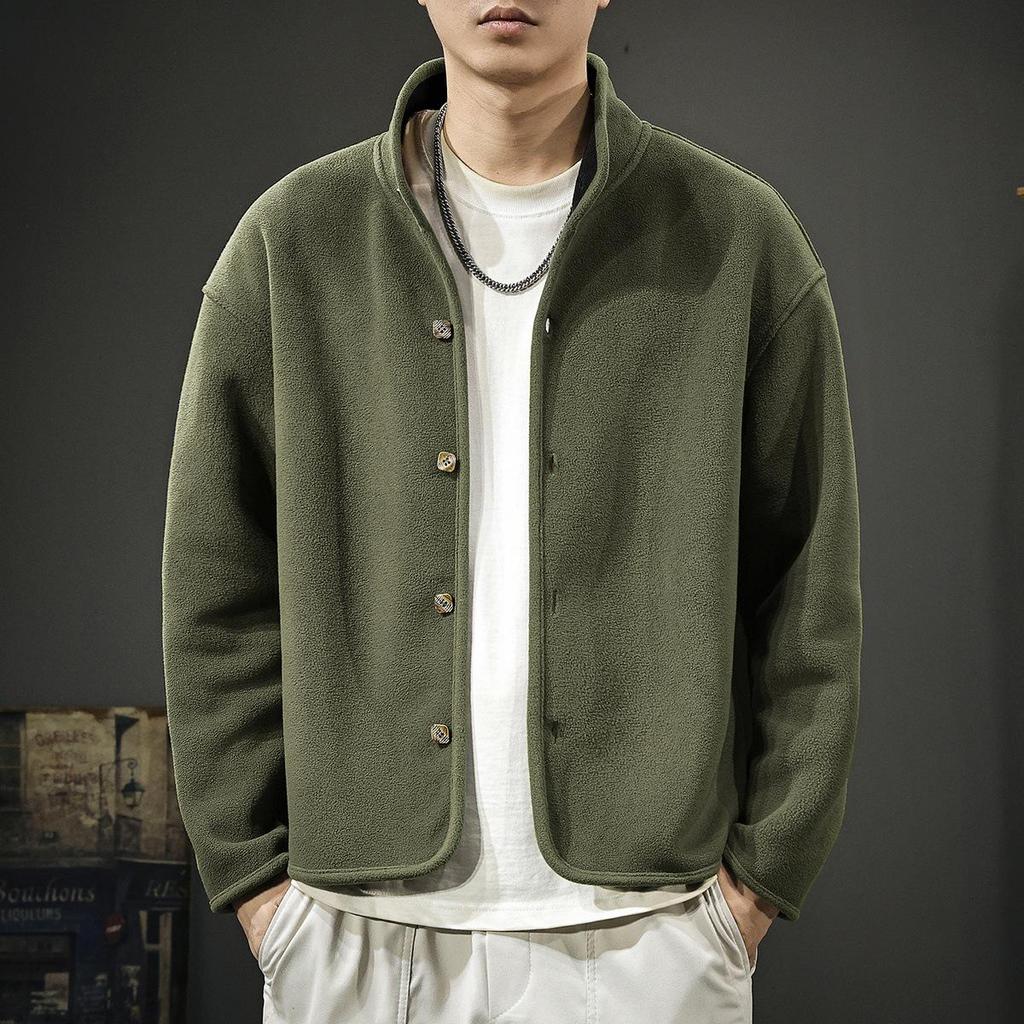 2025 Winter Men's American-Style Heavyweight Fleece Warm Jacket - Trendy, Loose, Plus Size Outerwear for Autumn/Winter.