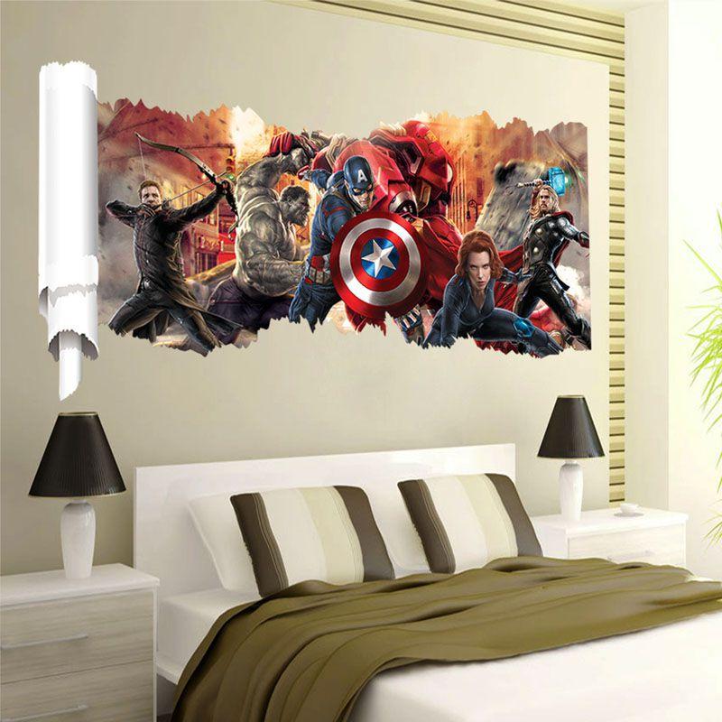 The Avengers 3d Wall Stickers Removable Kids Nursery Home Decor Mural Decal Art