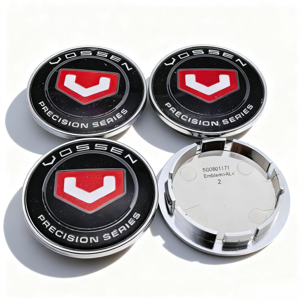 4 Stück VOSSEN Logo Emblem Auto Radnabendeckel 65MM Clips 56MM Räder Nabenkappe Vossen Abzeichen Felgennabendeckel Abdeckung Auto Zubehör