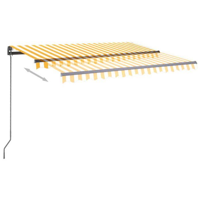 VidaXL Auvent manuel rétractable avec LED 3x2,5 m Jaune et blanc 3070103