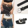 Half Circle Metal Pin Buckle Hand Woven Rope Womens Belt Clothing Accessories
