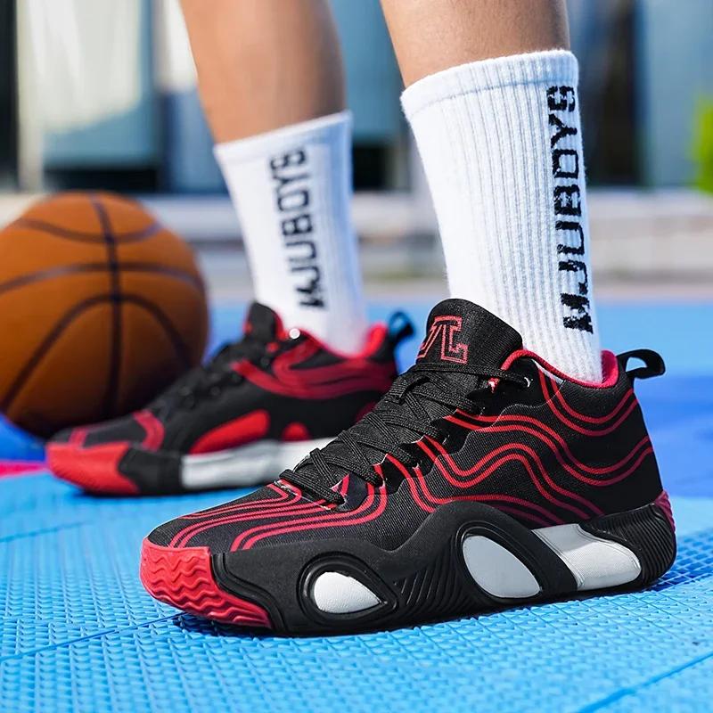 High-quality Men Basketball Shoes for Women Trend Non-slip Sports Shoes Outdoor Basketball Training Shoes Mesh Sneakers 36-45