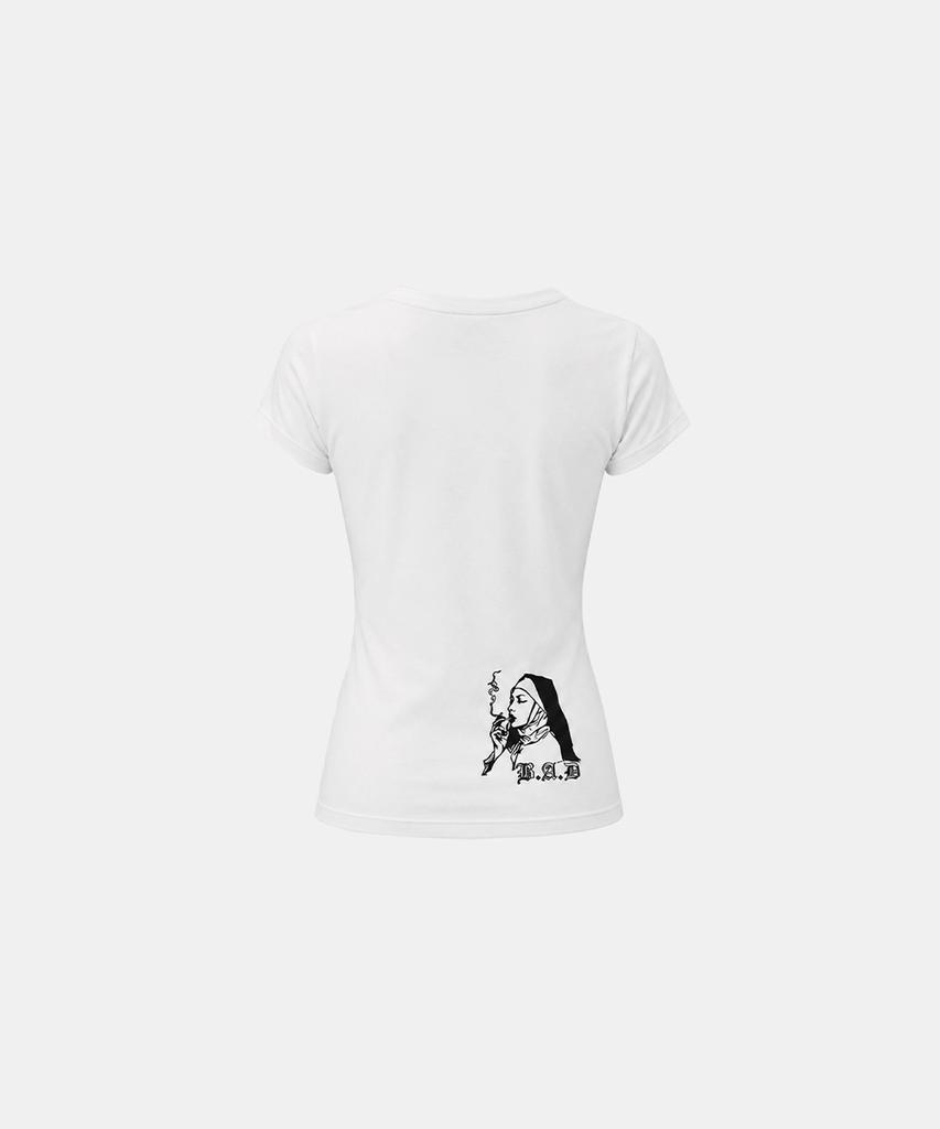BADBLOOD Dark Classic 2 Crewneck 1/2 T-Shirt - White