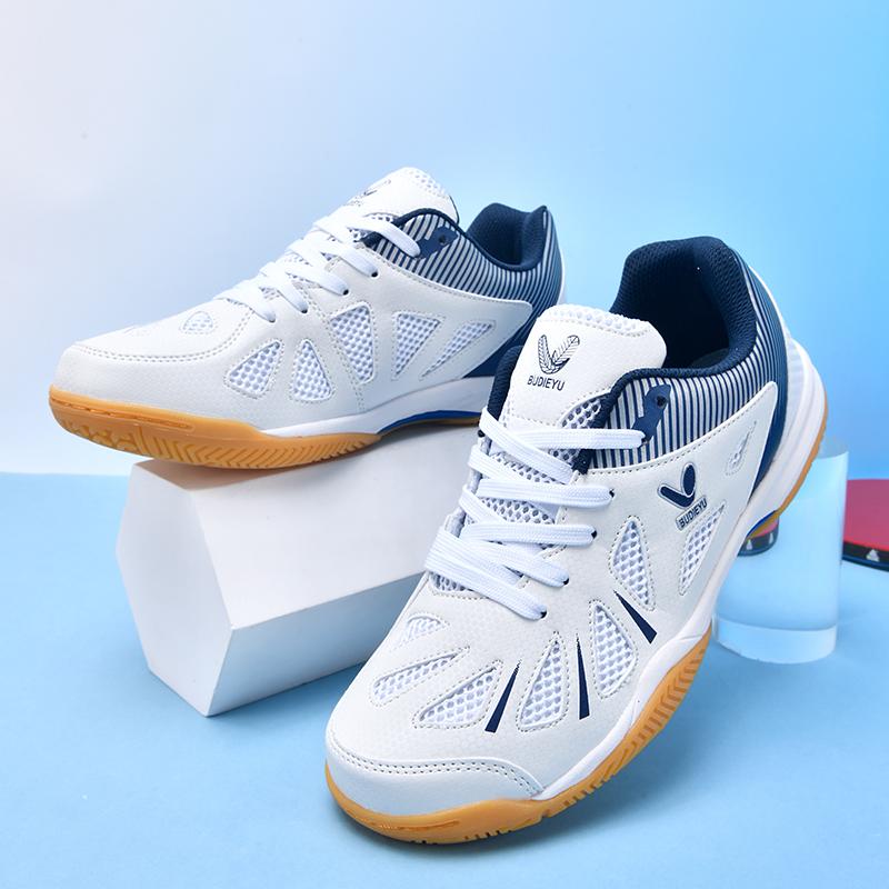 Zapatos de Ping Pong para Hombre y Mujer Diseño Antideslizante Profesional Color Azul para Práctica de Tenis de Mesa Exterior Talla Grande