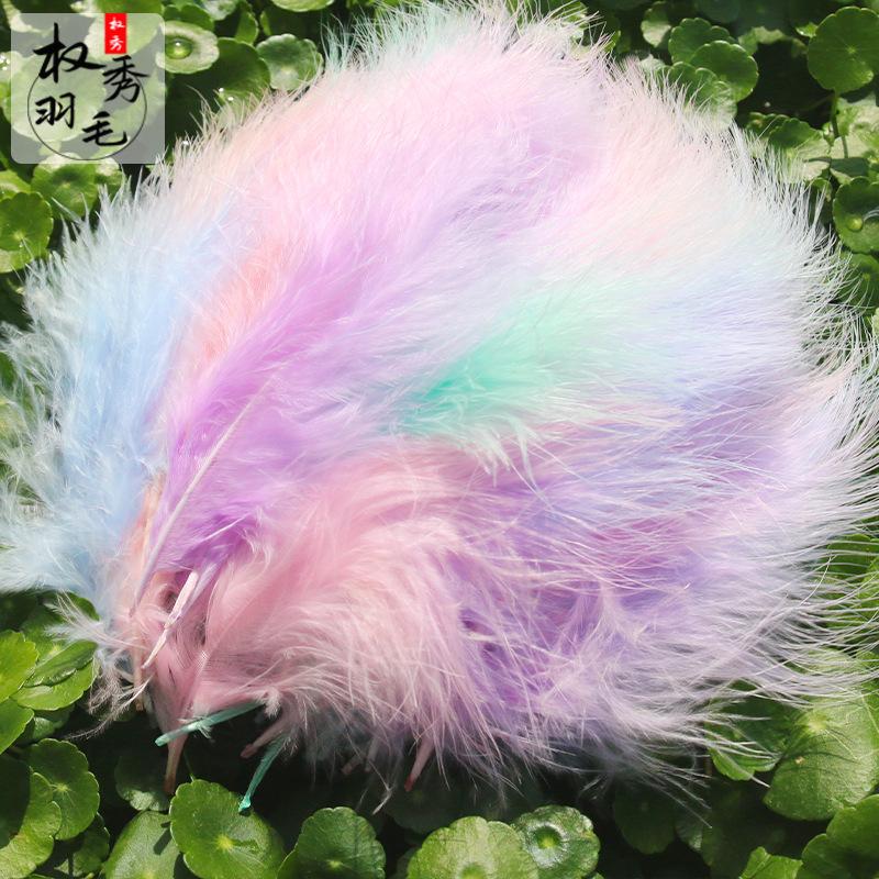 50Pcsdiy Color Feather Full Fleece Turkey Feather Clothing Antique Headdress Pet Toy Handicraft Decoration
