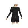 Nike Solid Color Round Neck Casual Crop Tight Long Sleeve T-Shirt Women Tops Black FN1912-010