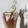 Gold Color Metal Floral Open Cuff Armlet Enamel Glaze Craft Spiral Arm Bracelet  Vacation Style