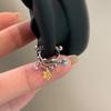 1 Pcs Star Chain Zircon Hoop Earrings Women Stainless Steel Cartilage Ear Bone Nail Earrings, Cross Trendy Body Piercing Jewelry