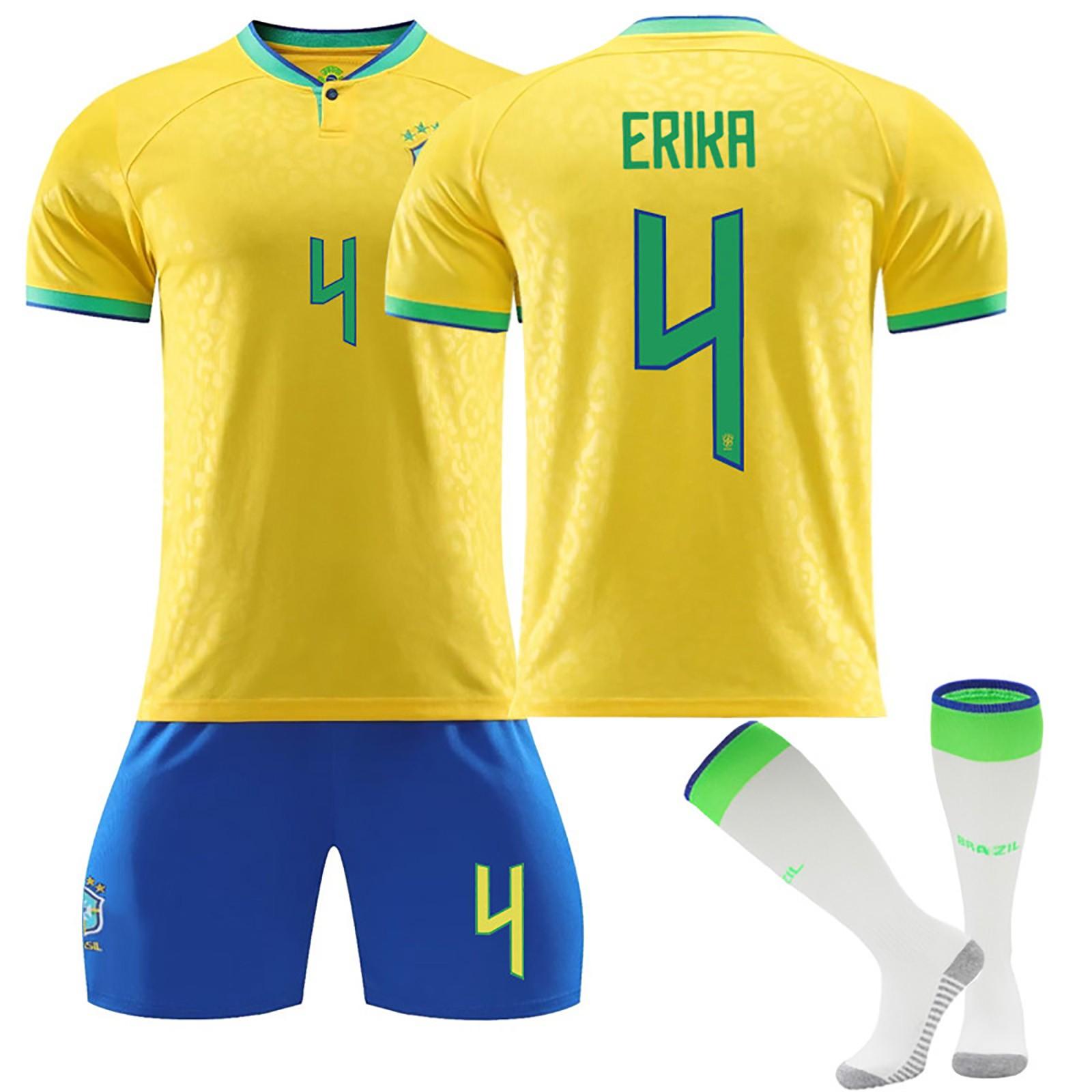 Brasile Maglie Casa Tuta da Allenamento Calcio Bambino Set 22