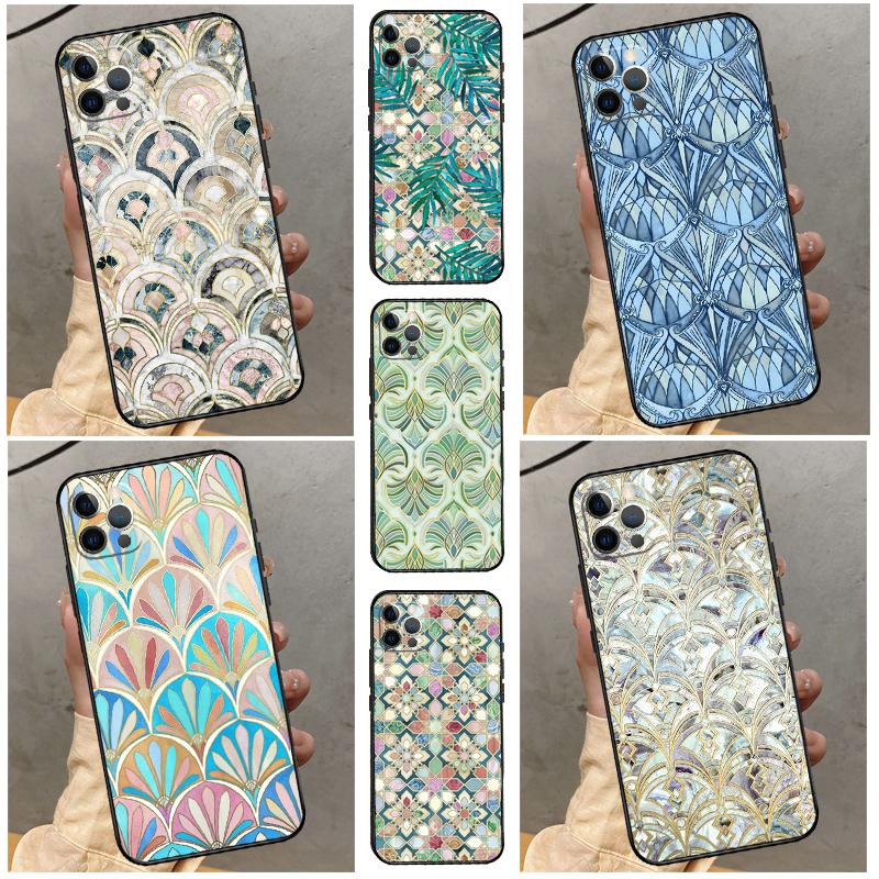 Muted Moroccan Mosaic Tiles For Huawei Nova 11i 12s 12i 8i 7i Y73 Y70 Y90 Y60 Y72 Y61 Y91 9 10 SE P30 Pro P40 Lite Case