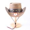 Popular European and American Classic Australian Leather Cowboy Hats, Men's and Women's Riveted Punk Western Cowboy Hats