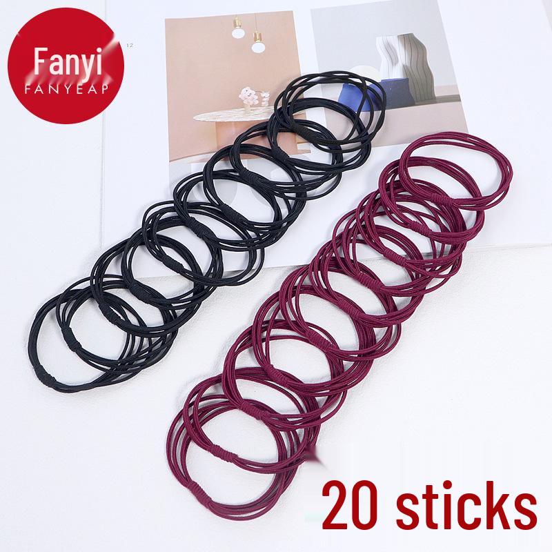 Women's A1V40 Hair Tie Set: Simple One-Piece Ponytail Rope with Free Shipping