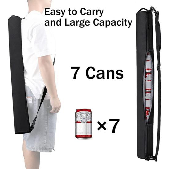 Borsa frigo per birra da golf, 7 lattine, manicotto isolante impermeabile in tessuto Oxford, isolamento termico, borsa a tracolla portatile per sport all'aria aperta, viaggi