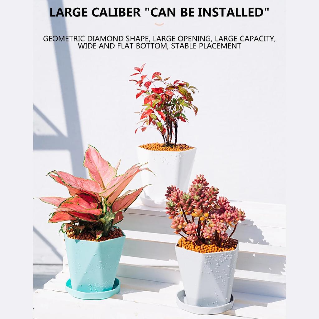 Lightweight Plastic Flower Pots Suitable For Indoor And Outdoor Plants, With Drainage Holes And Trays; Thickened Decorative Garden Flower Pots.