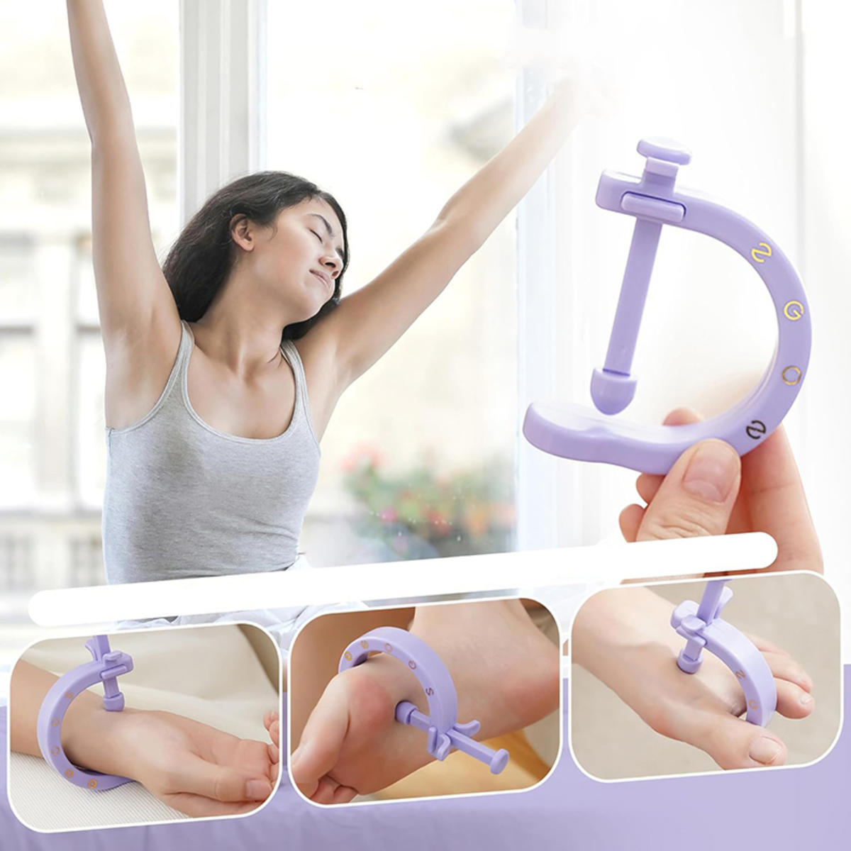 

Finger Joint Hand Feet Massager Wearable Acupressure Massager Headache Relief Tension Relief Relieving Head Pain one size фиолетовый