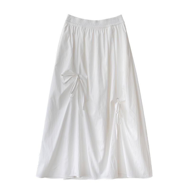 Summertime New Pleated Design Bow Straps Fashionable Personality Skirt Women