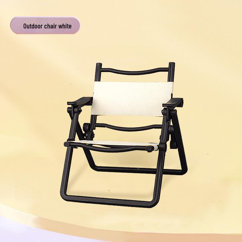 Miniature Folding Chair Ornament: Park Bench & Beach Chair Mobile Phone Holder Toy Accessory