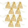10 Small Drawstring for Weddings / Jewelry Bags Sweets - Gold, 6.6*9cm