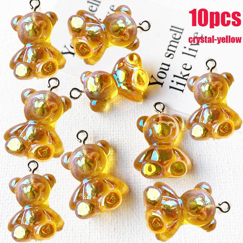 10/50 Stück Bunte Gummibärchen Anhänger Charms für Halskette Armband DIY Ohrringe Schmuck Bären Valentinstagsgeschenk 2,1*1,1cm