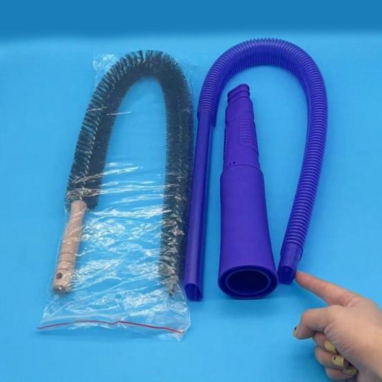 Elektrikli Süpürge Havalandırma Kanalı Temizleme Aracı Ergonomik Saplı Spiral Metal Fırça Başlıklı Esnek Hortum Elektrikli Süpürge Aksesuarı
