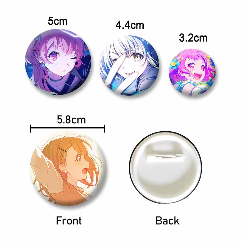 Cartoon Figure PJSK Kiritani Tenma Saki Badge Cute Game Character Lapel Pins Round Brooch for Bag Clothes Hat Decor Jewelry Gift