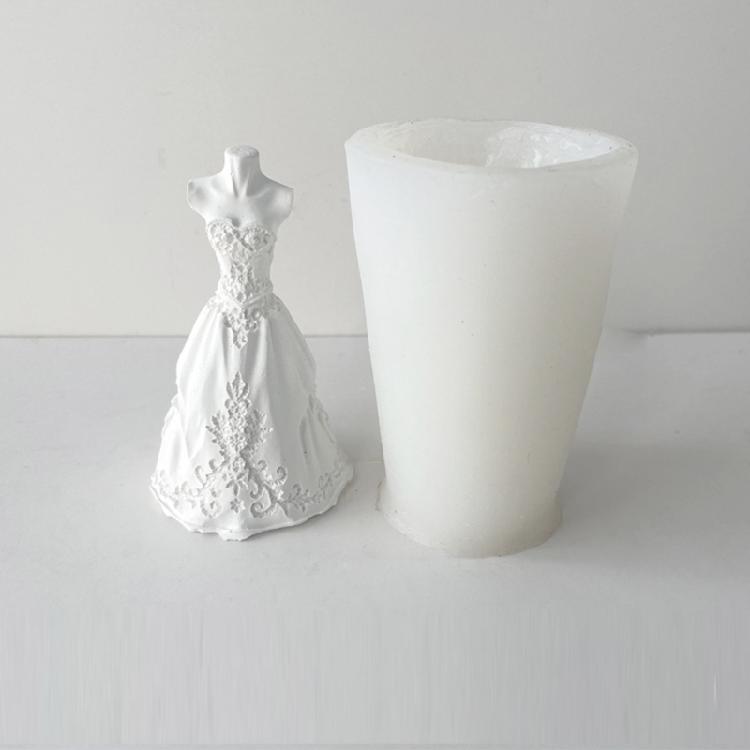 3D Bride Wedding Dress Silicone Candle Mold Bridegroom Suit Resin Casting Moulds