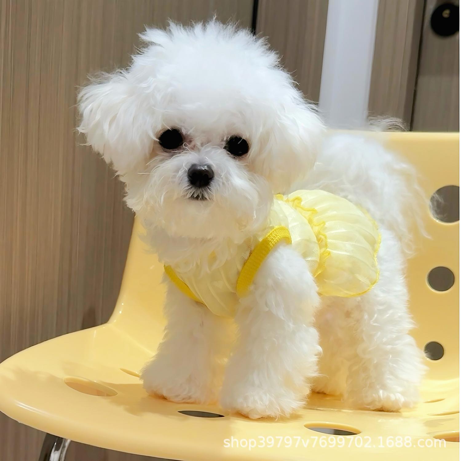 

Pet clothing hollow love skirt pet dog dog clothes cat summer thin breathable sunscreen than bear 2XL reference 15-10 kg