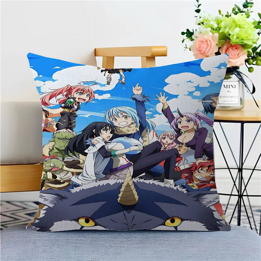 Anime Tensei Shitara Slime Datta Cushion Cover Polyester Sofa Cushions Decorative Throw Pillows Home Decoration Pillowcover