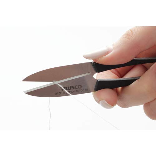 TRUSCO Thread Scissors, Long Blade, 48mm Blade Length, 1.5mm Blade Thickness, Overall Length 115mm, TSTC115