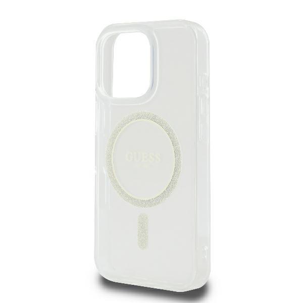 Guess Guhmp16Lhfgeret Iphone 16 Pro6.3 Przeźroczysty/Transparent Hardcase Iml Glitter Circle Magsafe