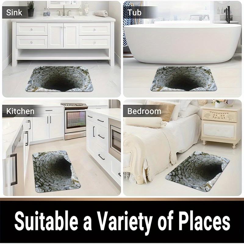 1PC Optical Illusion Endless Abyss Pattern Hd Printed Non-Slip Door Mat, Microfiber Absorbent Machine Washable Polyester Mat