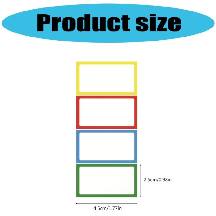 250Pcs Colorful Border Adhesive Name Labels Sticker 1.77x1Inch Clothing Labels for Daycare Kindergarten and School