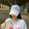 Summer thin lace duckbill cap, embroidered flower mesh breathable baseball cap, sun protection and sunshade hat for women