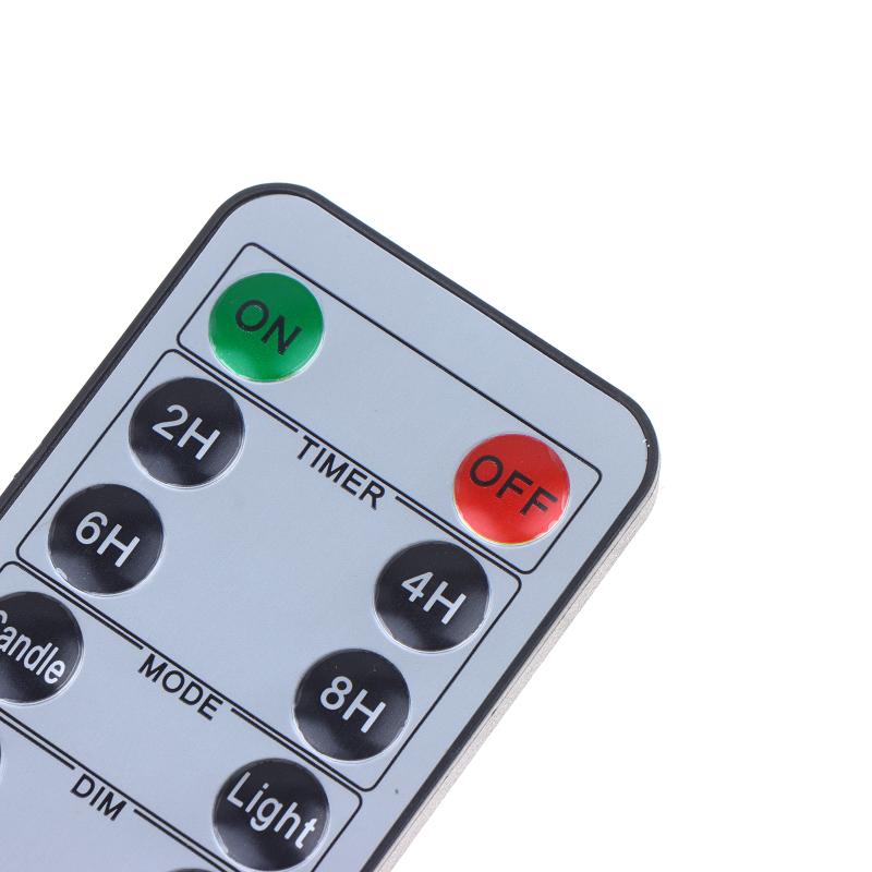 10-Key Battery Powered LED Candle Remote Control Timer Adjustable Illumination for Restaurant Ambience Decor