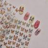 Tomoni Herbst Retro Nagelkunst Aufkleber - Vergoldetes Schmetterlingsdesign